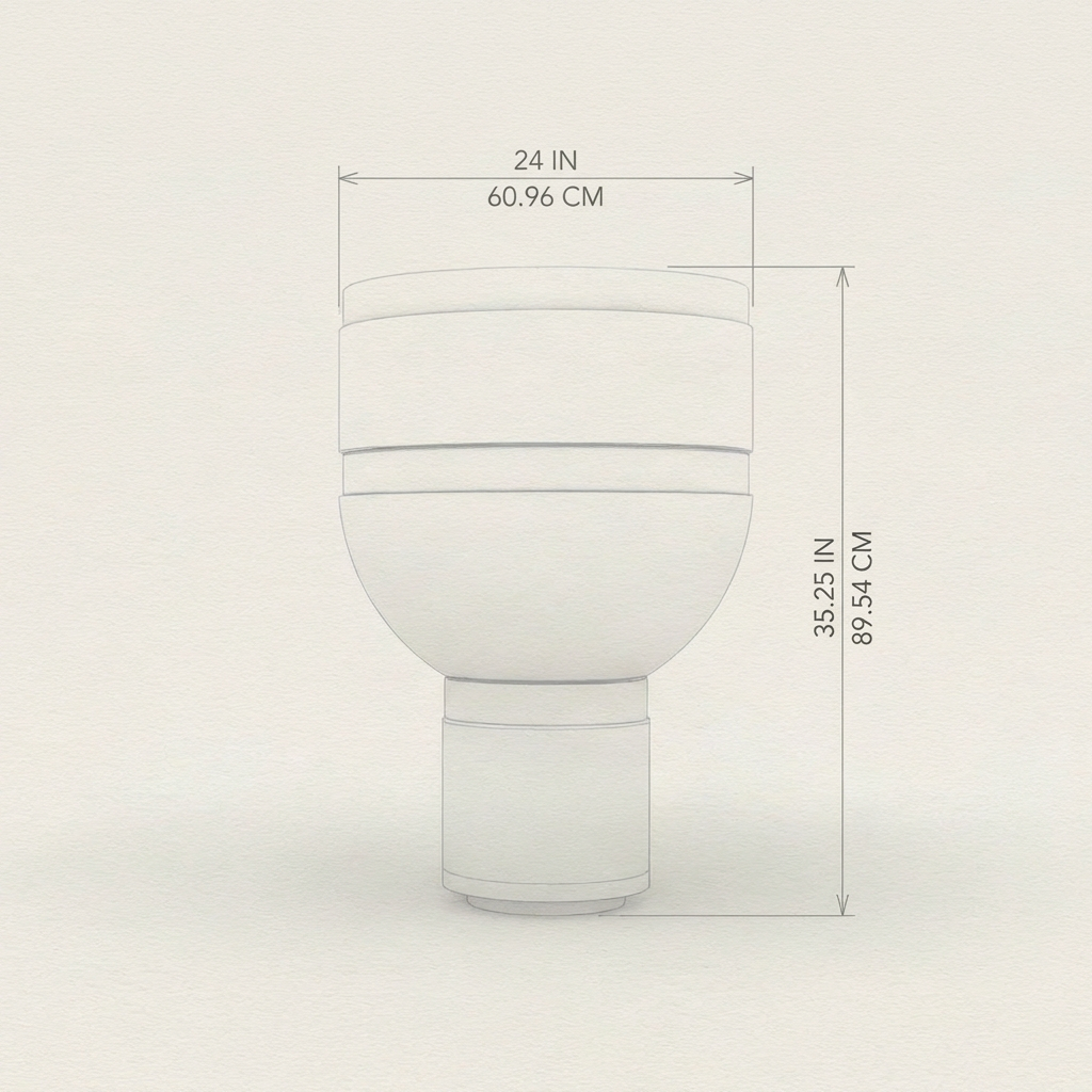 Orion Chalice dimension drawing — the same measurements are listed in the table above