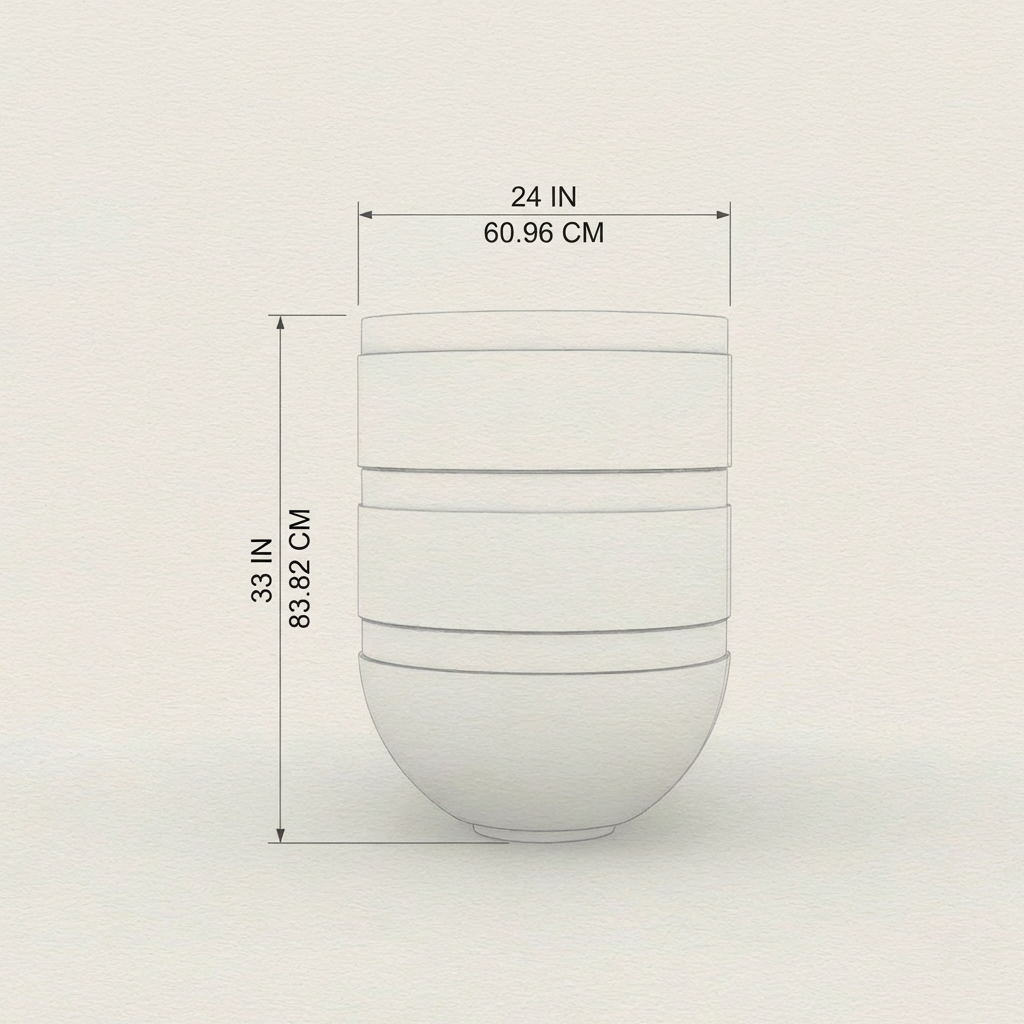 Orion III dimension drawing — the same measurements are listed in the table above