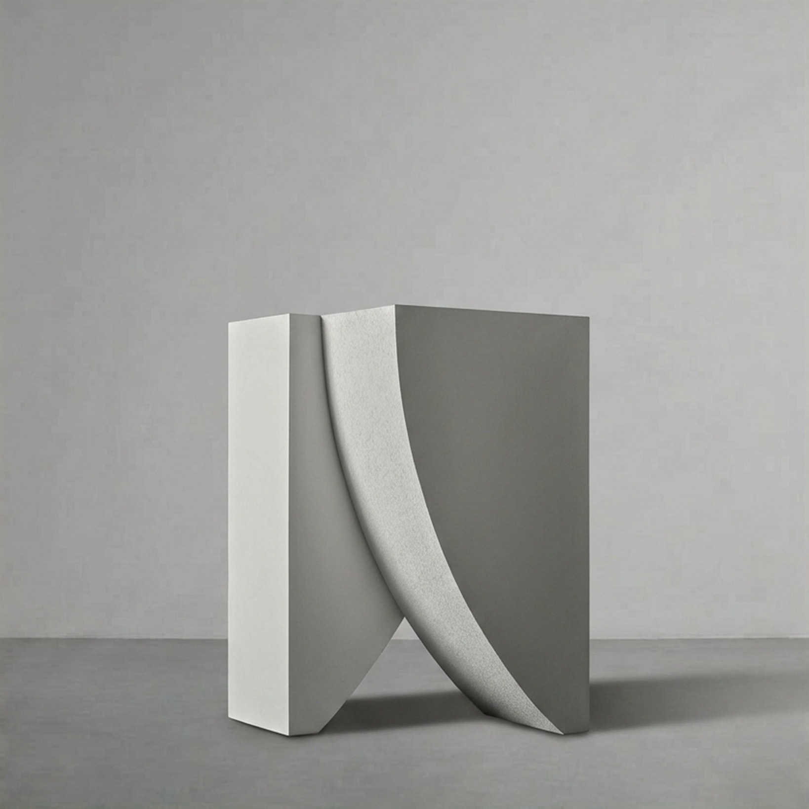 Icarus 03 in Alabaster, the largest curved planter, on a grey studio backdrop